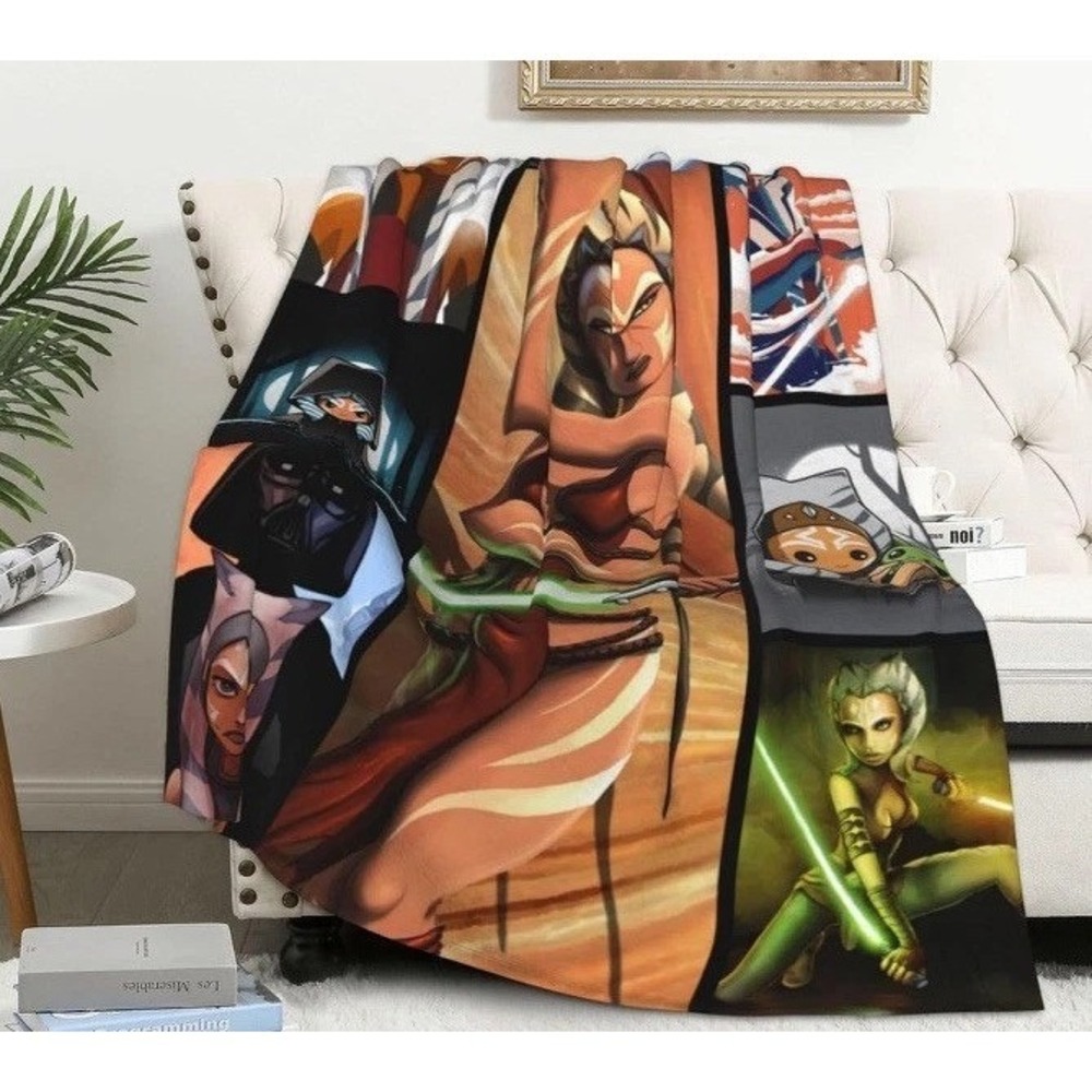 Askahtnao Throw Blanket Unisex 50x40 Black Like New Anime Flannel Fleece C62